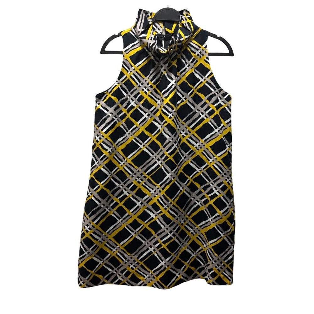 Club Monaco Sleeveless Geometric Pattern Dress Size 8 High Neck